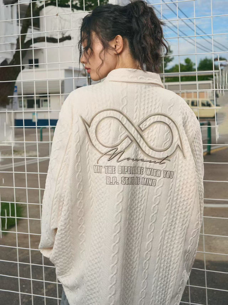 BIPOLAR Logo Printed Textured Long-sleeve Shirts