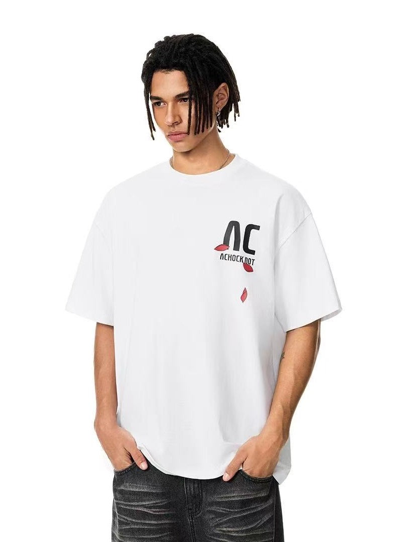 ACHOCK Logo Rose Print T-shirt
