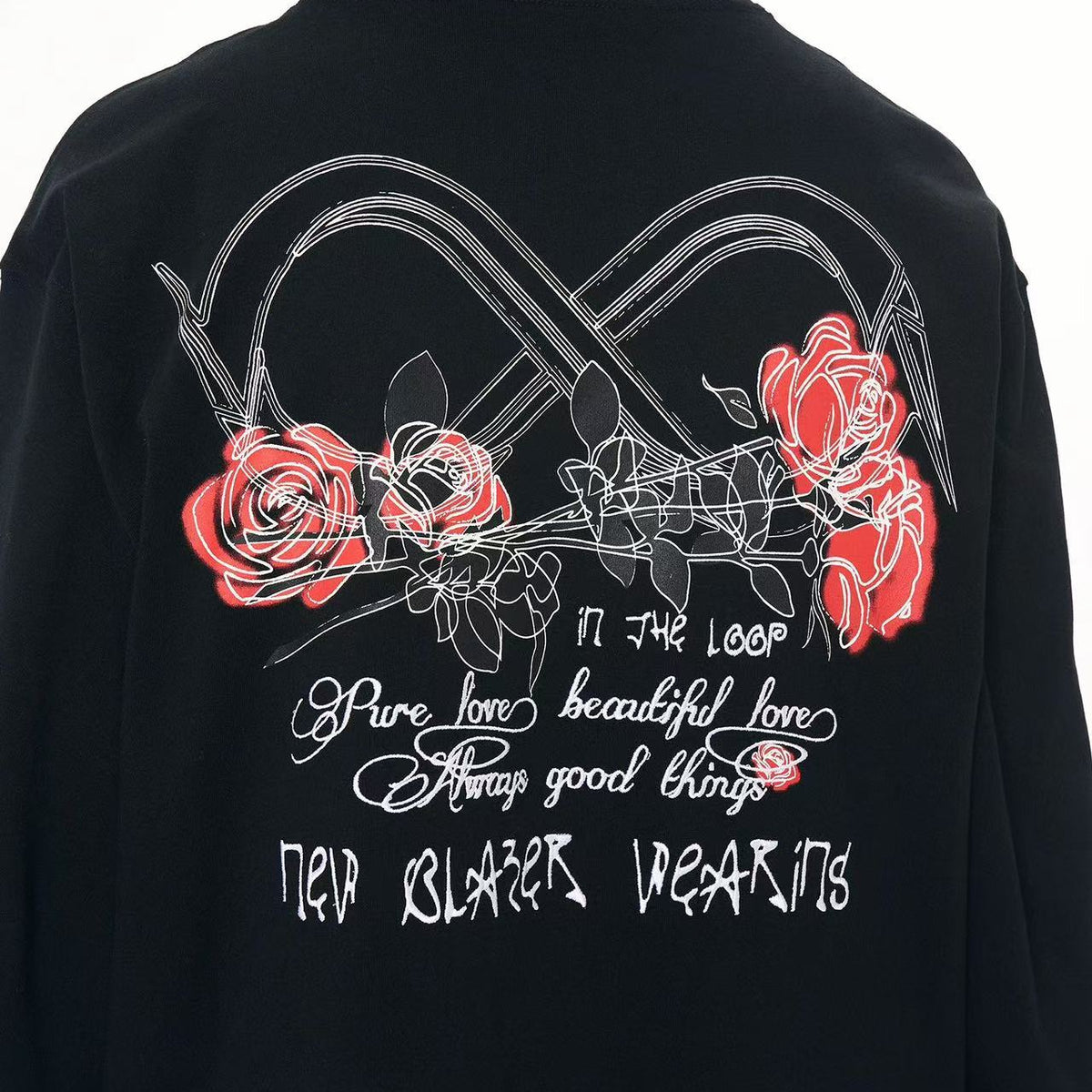 BIPOLAR Neon Rose Embroidered Long-sleeves T-shirts
