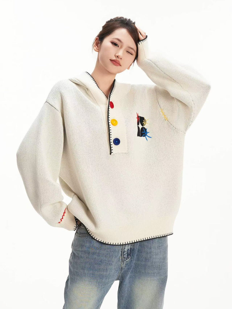 BIPOLAR Hyphenation Patch Embroidered Hooded Sweater