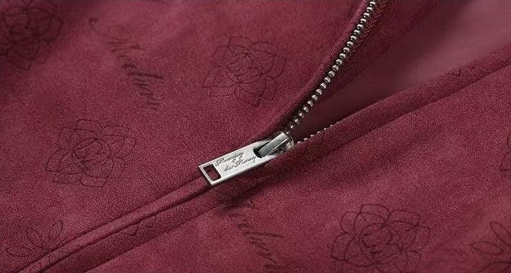 MEDM Suede Leather Brand Lapel Jacket