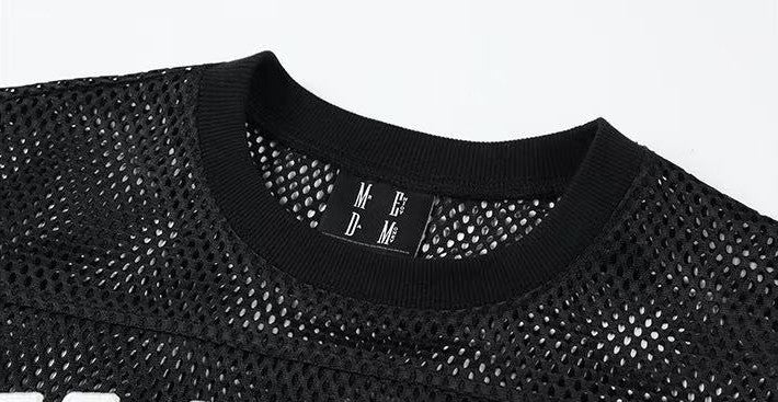 MEDM Logo Grid Hollow Design Long-sleeved T-shirt