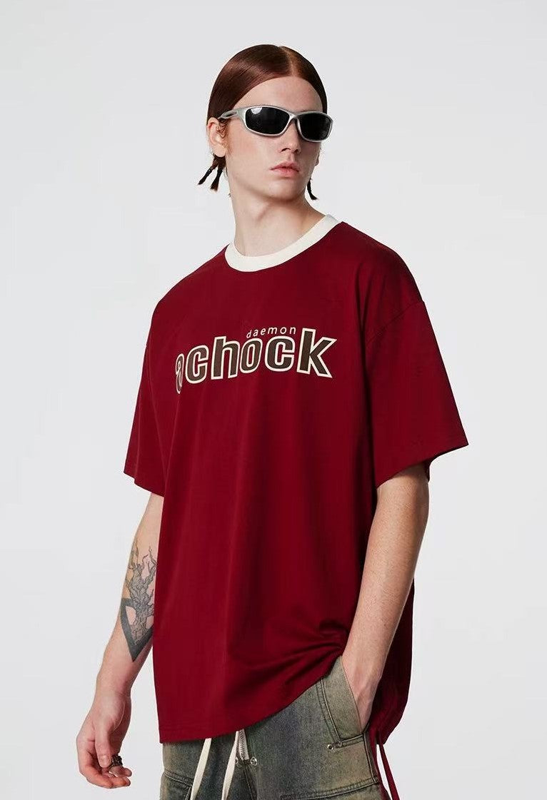 ACHOCK Suede Foam Printed Short-sleeved T-shirt
