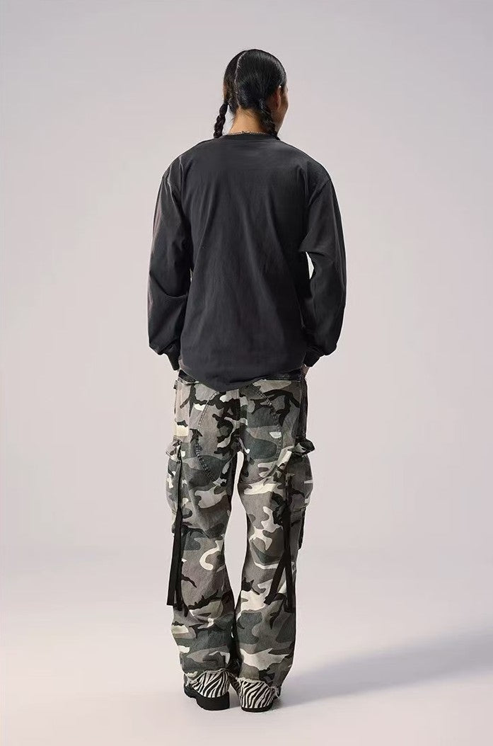 REMEDY Logo Print Four-sleeves Design Long-sleeve Tee