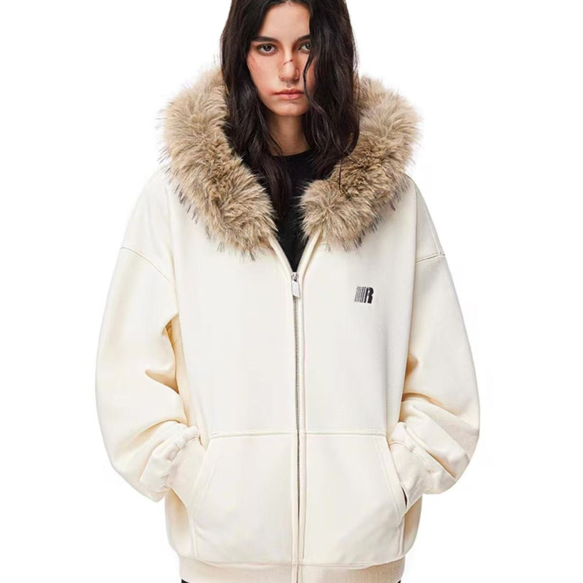 FDR Fur Collar Zipper Hoodie