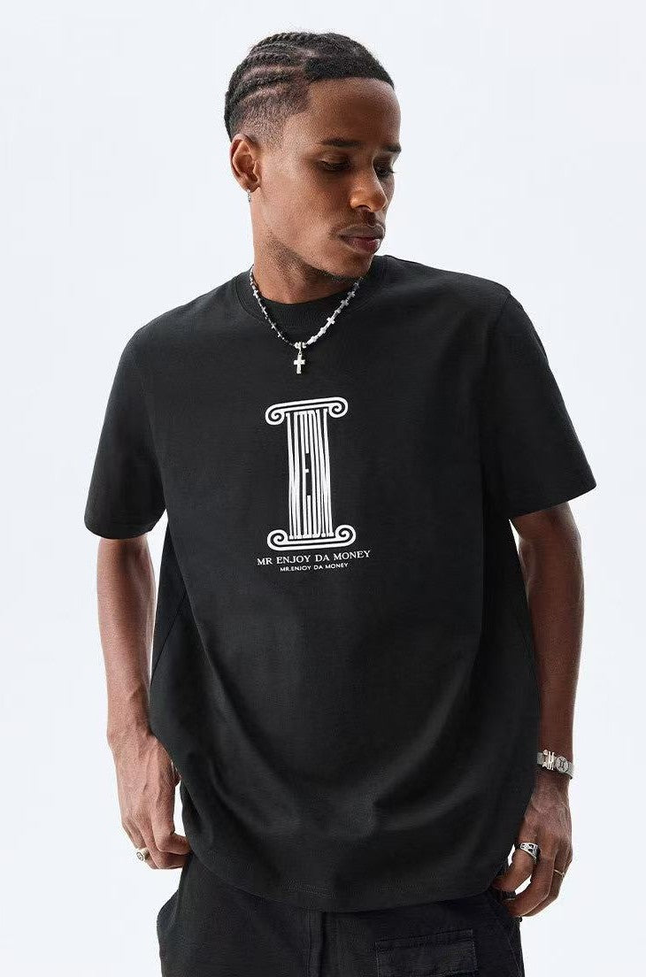 MEDM Roman Column Print Short-sleeved T-shirt