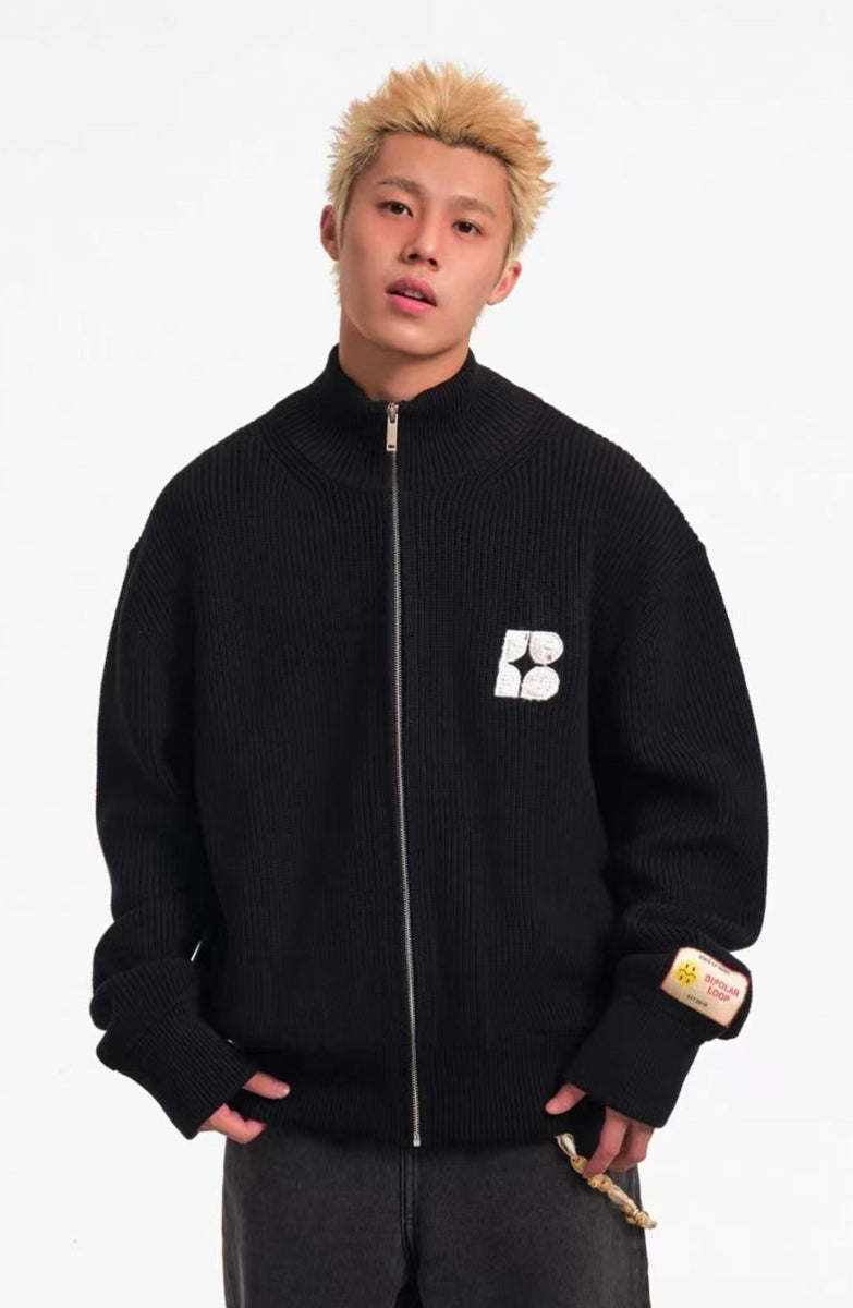 BIPOLAR Knitted Cardigan Zipper Jacket