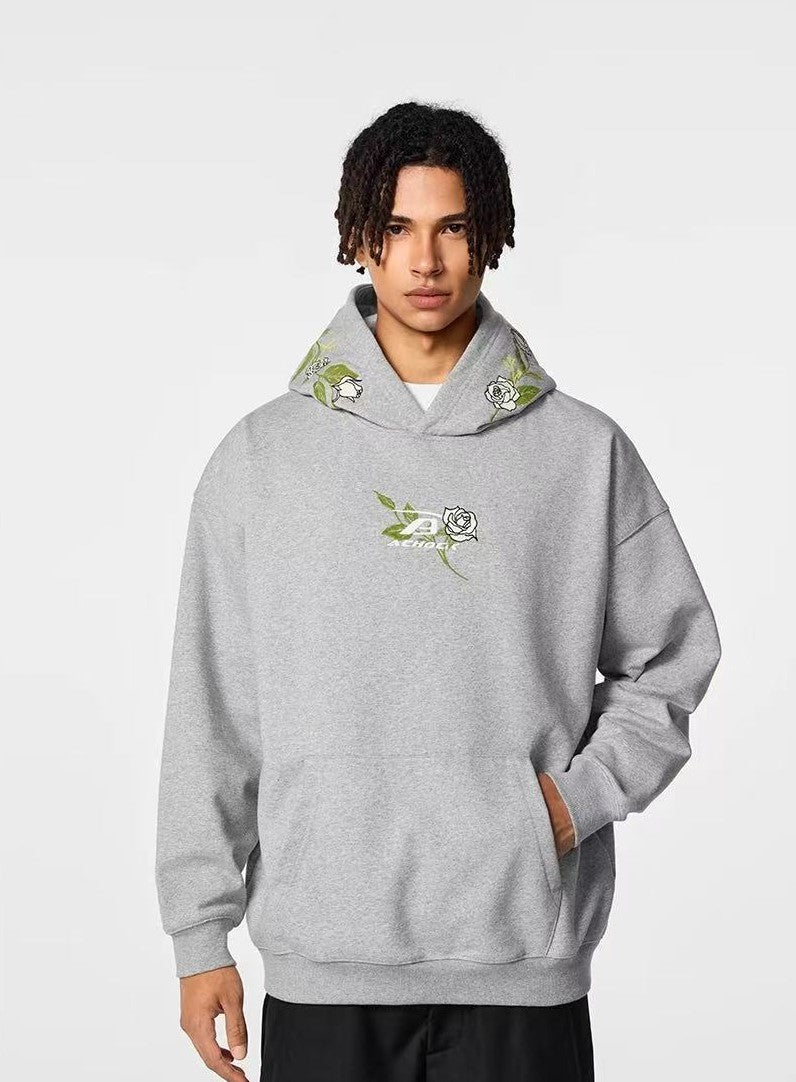 ACHOCK Floral Embroidered Retro Hoodie