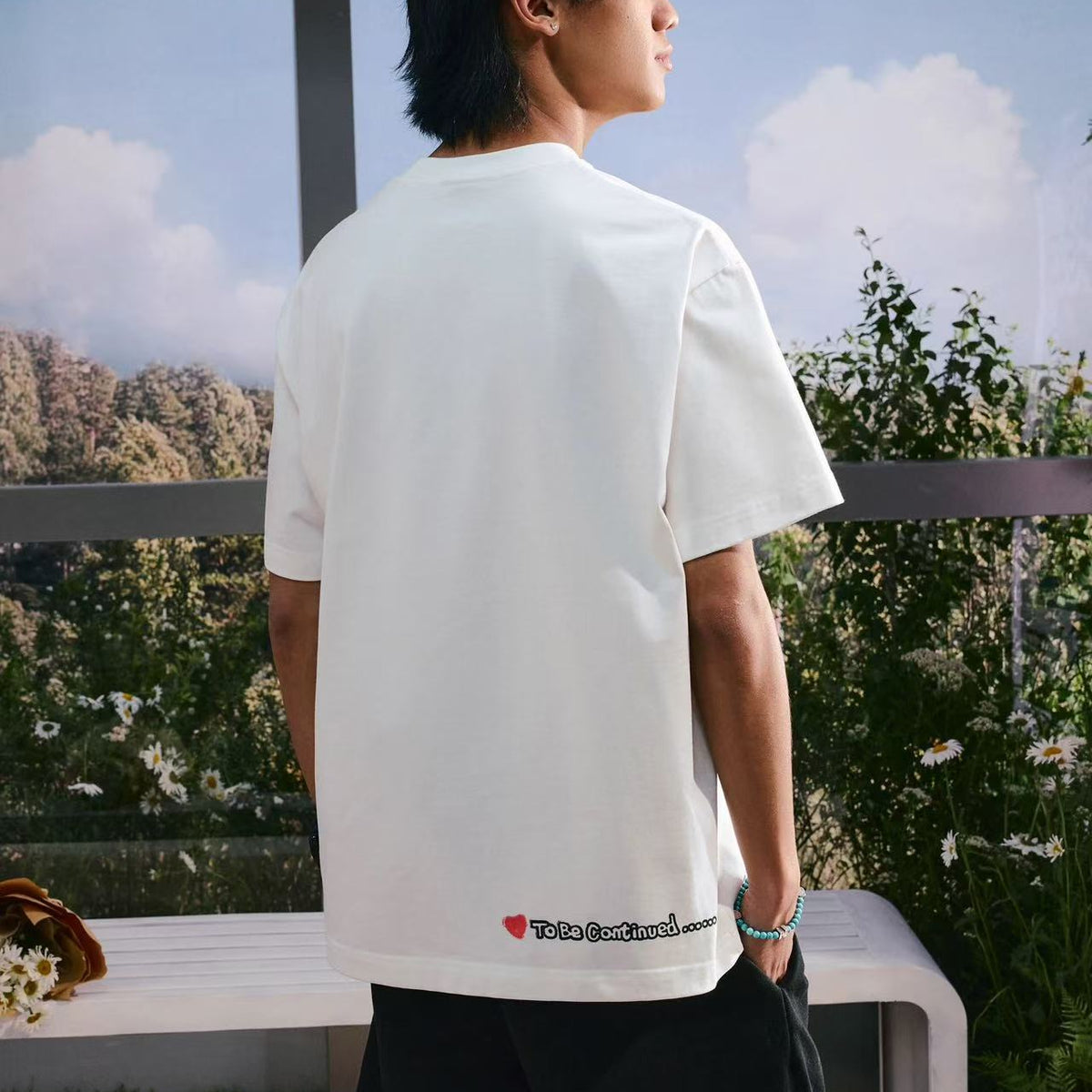 MEDMxNewmasus Butterfly Floral Print Short-sleeved T-shirt