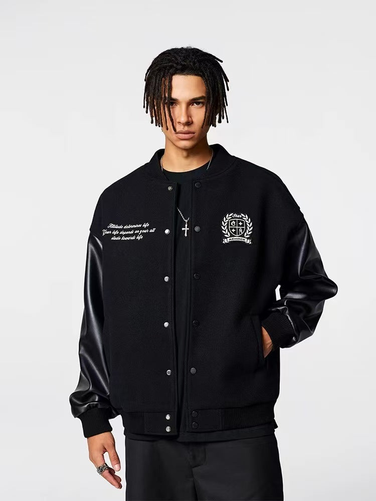 ACHOCK Vintage Patchwork Logo Design Jacket