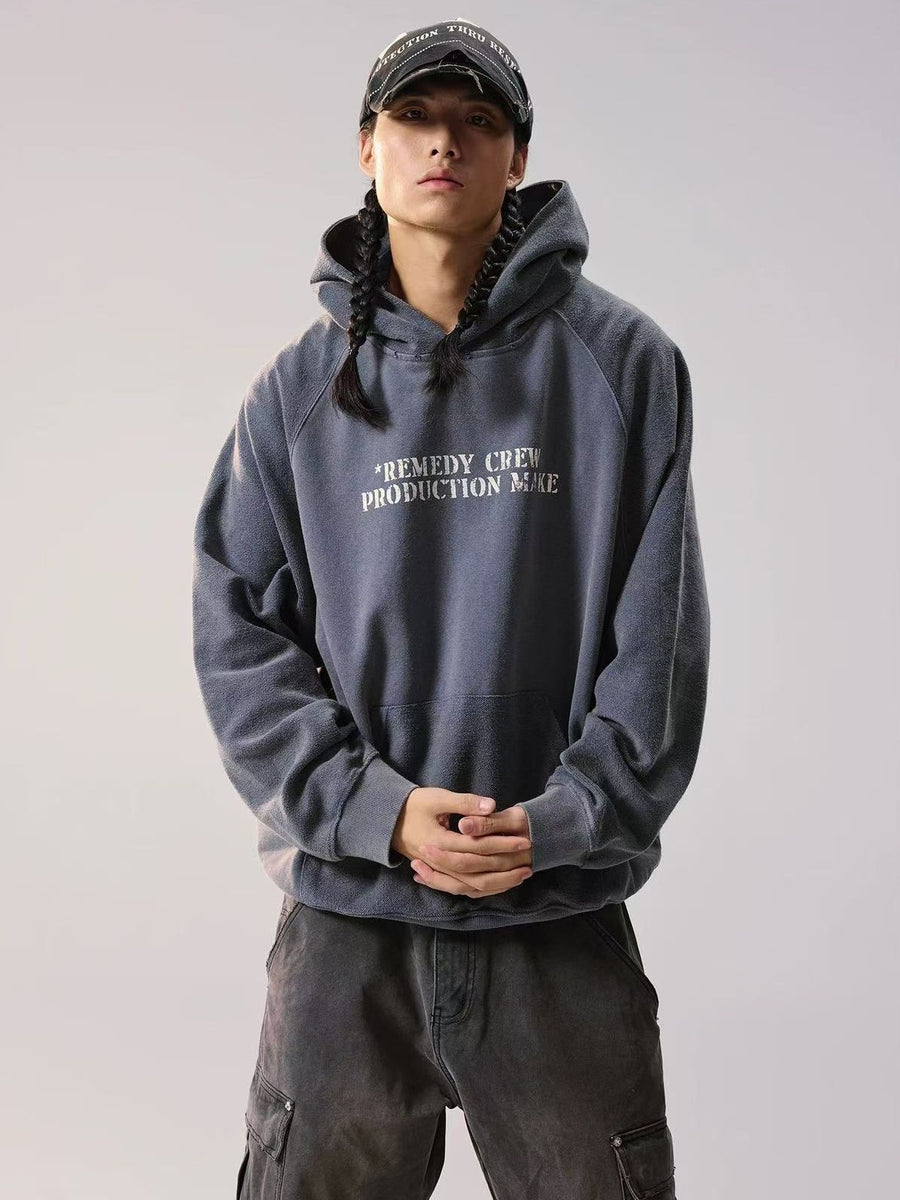 REMEDY Washed Patchwork Hoodie