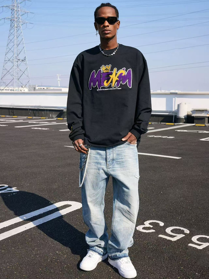 MEDMxNecessityFinery Toothbrush Embroidered Long-sleeved T-shirt