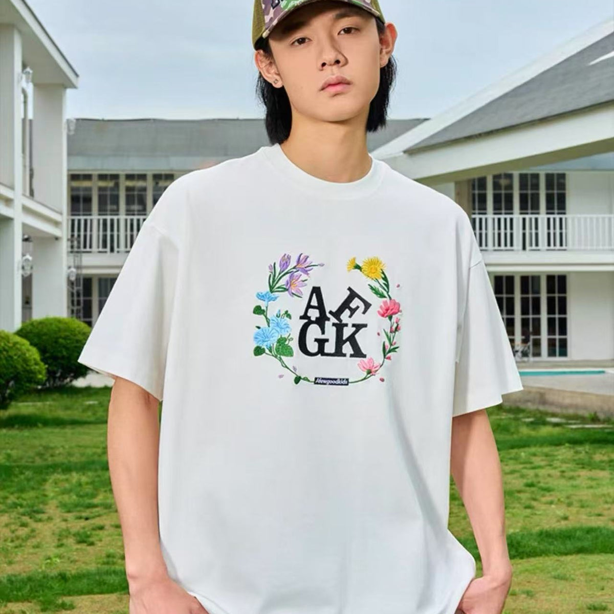 AFGK "Cloris' Garland" Embroidered Floral T-shirt