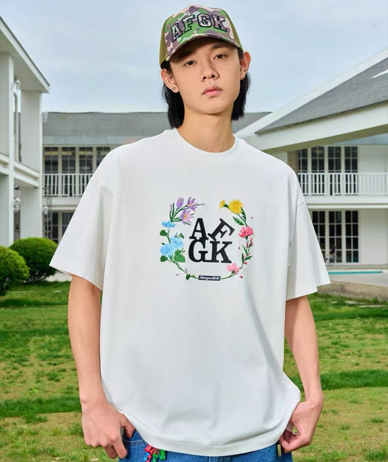 AFGK "Cloris' Garland" Embroidered Floral T-shirt