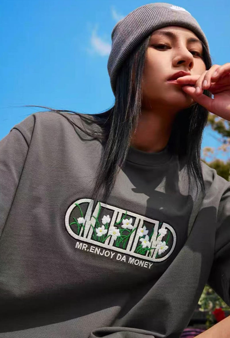 MEDM Capsule Floral Logo Print Short-sleeved T-shirt