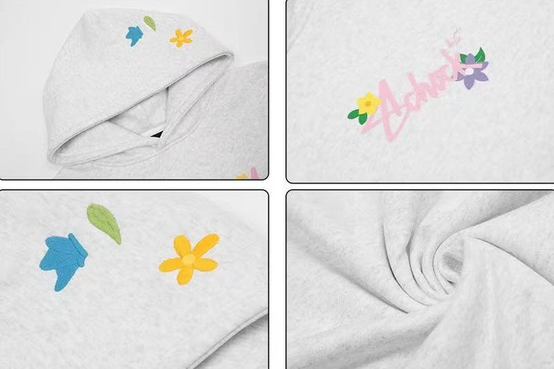 ACHOCK Logo Floral Embroidered Hoodie