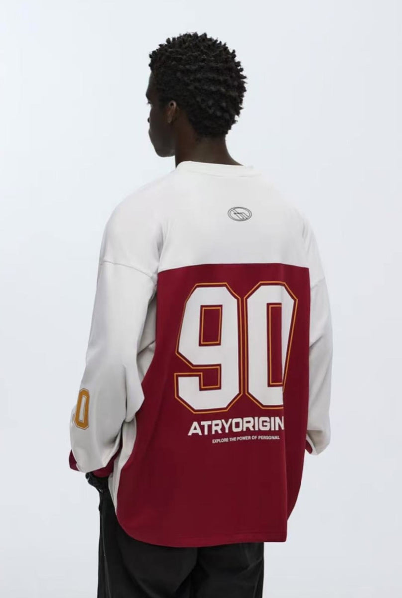 ATRY Contrast color V-neck Long-sleeved Ice Hockey Jersey