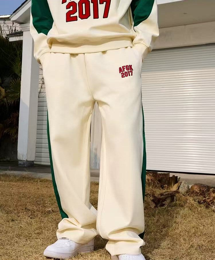 AFGK Loose and Versatile Color Block Casual Trousers