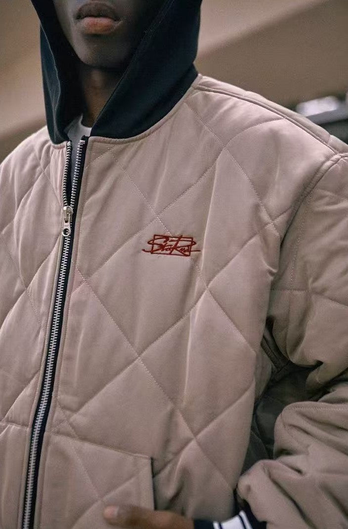 REMEDYxSTA Embroidered Quilted Baseball Hooded Jersey