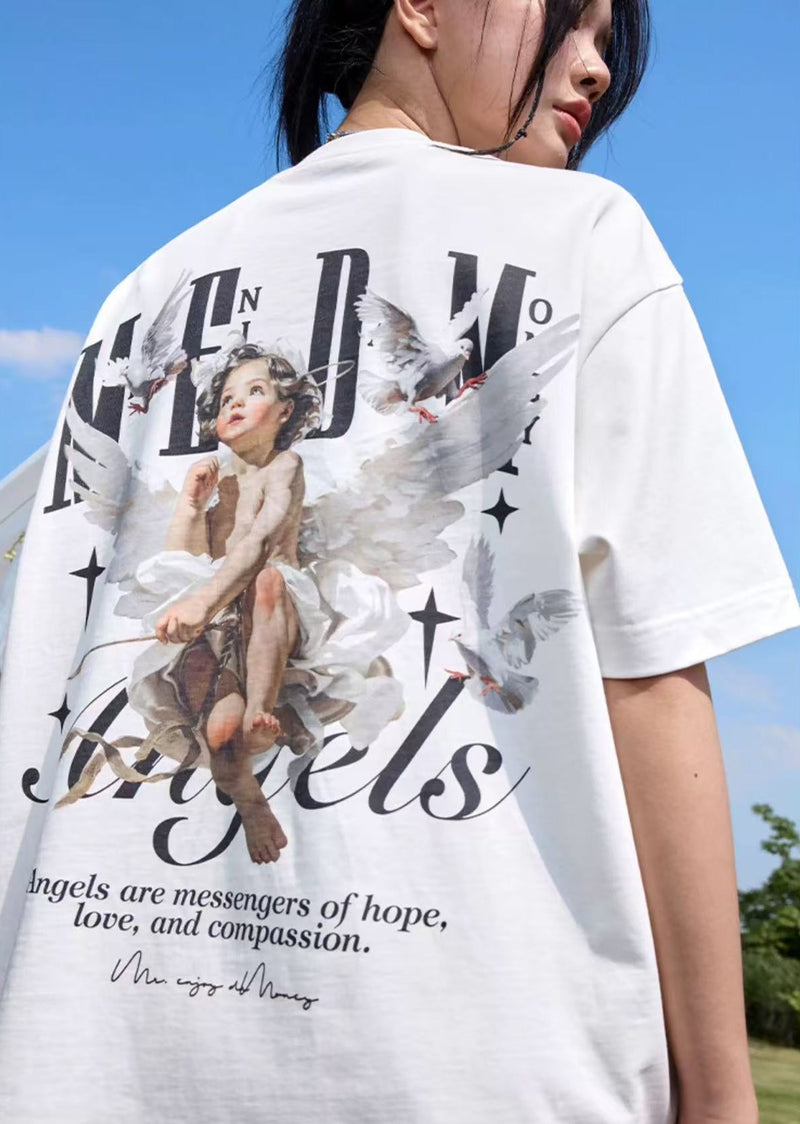 MEDM Angel Print Short-sleeve T-Shirt