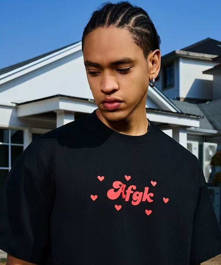 AFGK  Hearts Scattered Short Sleeve T-Shirt