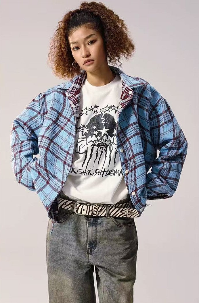 REMEDY Double-sided Plaid Pattern Long-sleeve Shirt