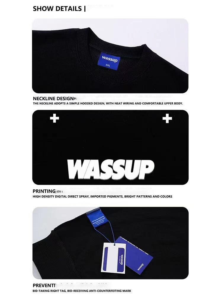 WASSUP Double Cross Printed Logo Sweatshirt