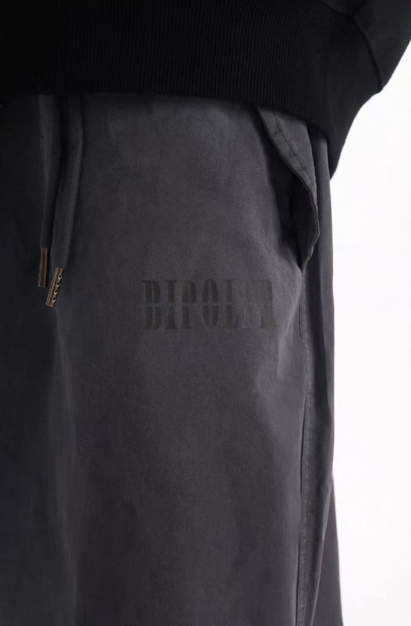 BIPOLAR Washed Wide-leg Spray-painted Pants