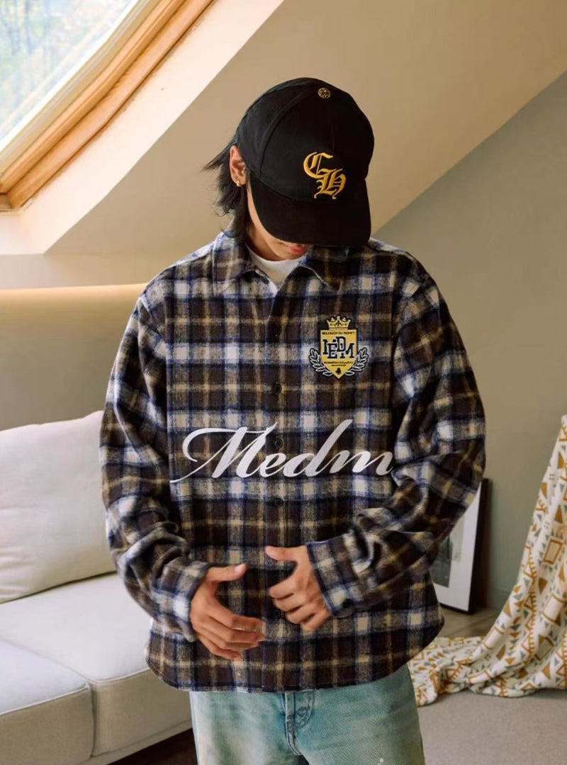 MEDM Plaid Long-sleeve T-Shirt