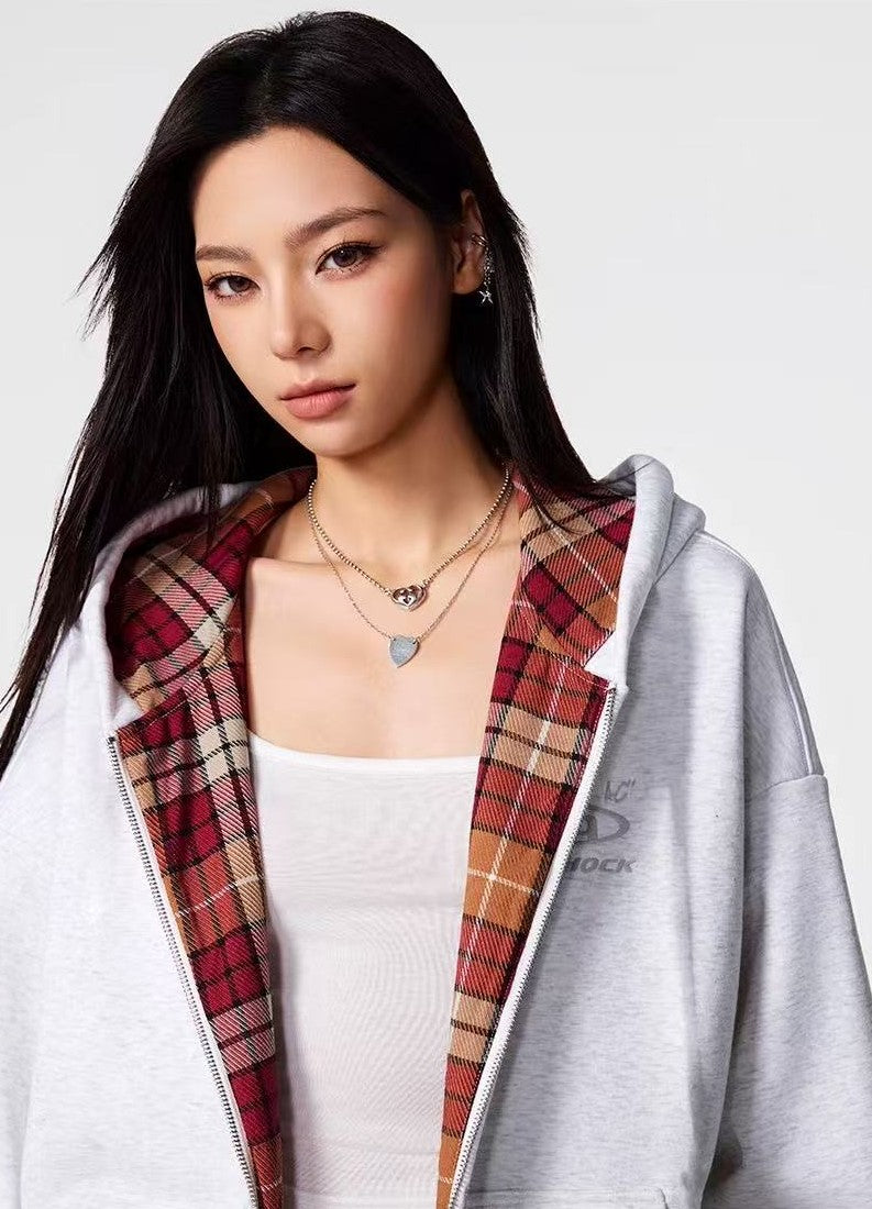 ACHOCK Logo Embroidery Zipper Hoodie