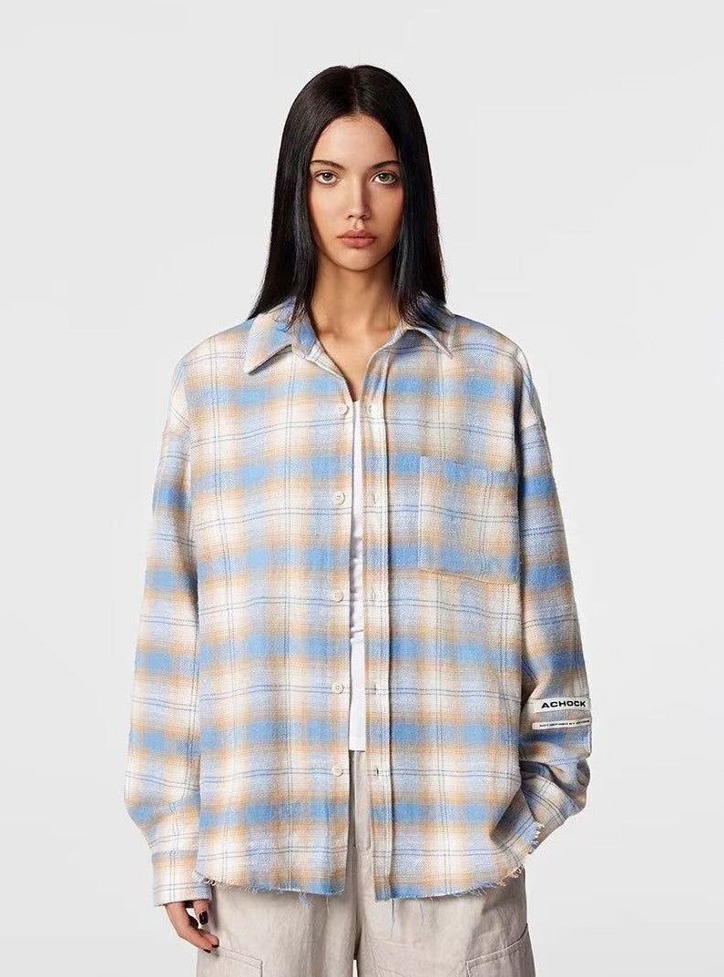 ACHOCK Casual Plaid Long-sleeve Shirt