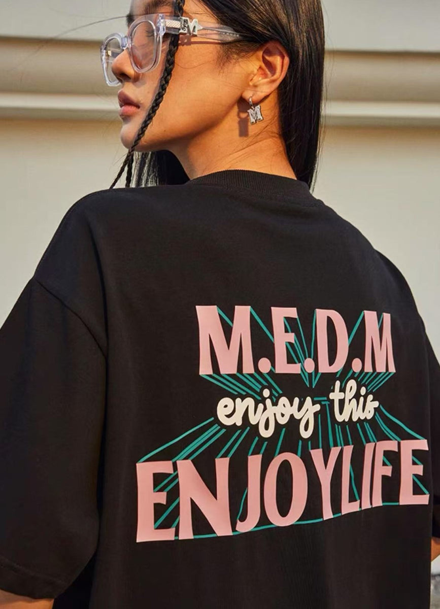 MEDM Three-dimensional Letters Short-sleeved T-shirt
