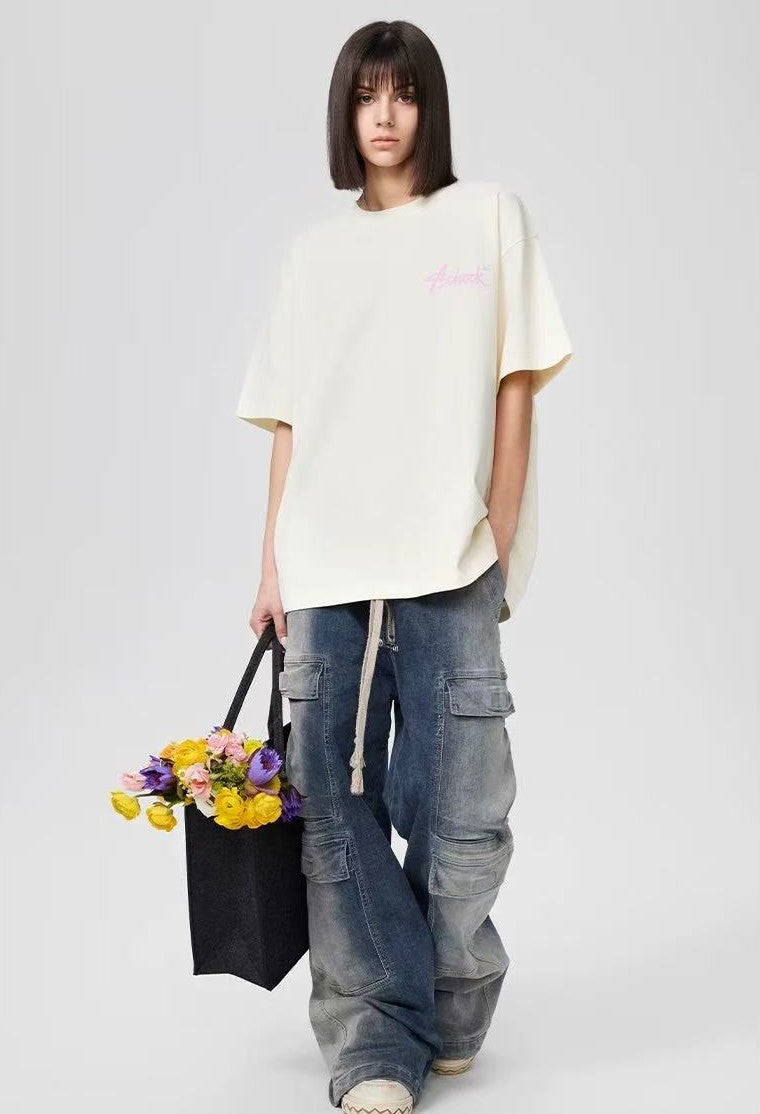 ACHOCK Flower Printed Logo T-shirts