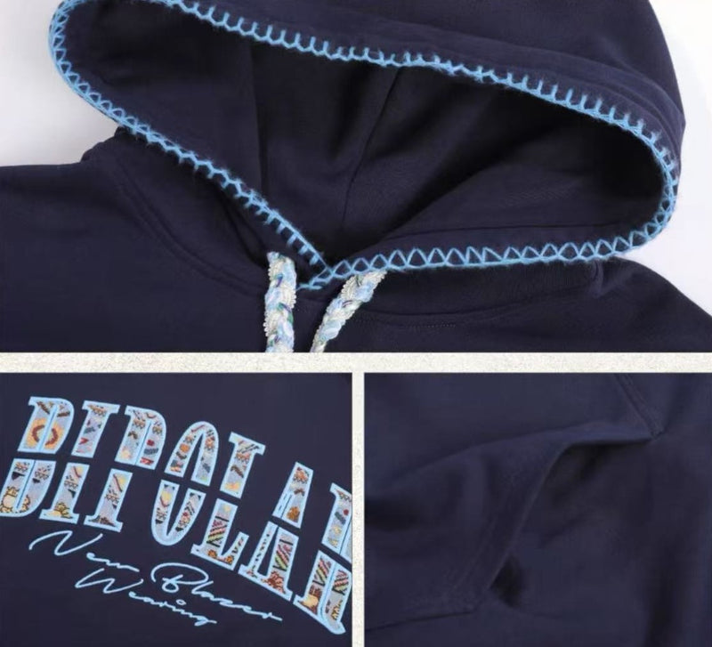 BIPOLAR Ethnic Style Woven Patchwork Hoodie