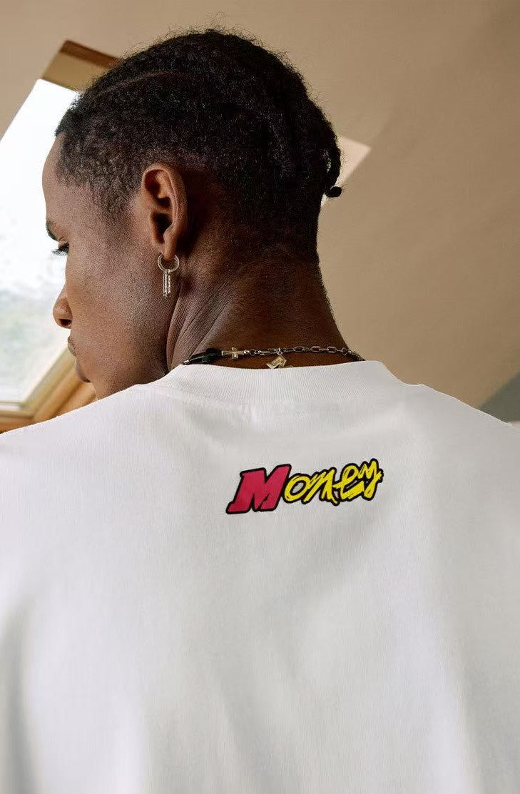 MEDM Candle Flame Embroidered Short-sleeved T-shirt