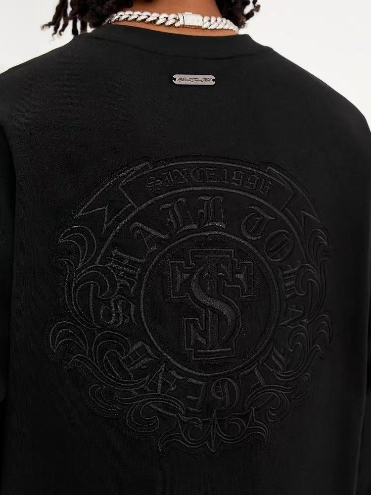 STK Vintage Circular Applique Embroidered Long-Sleeve T-Shirt