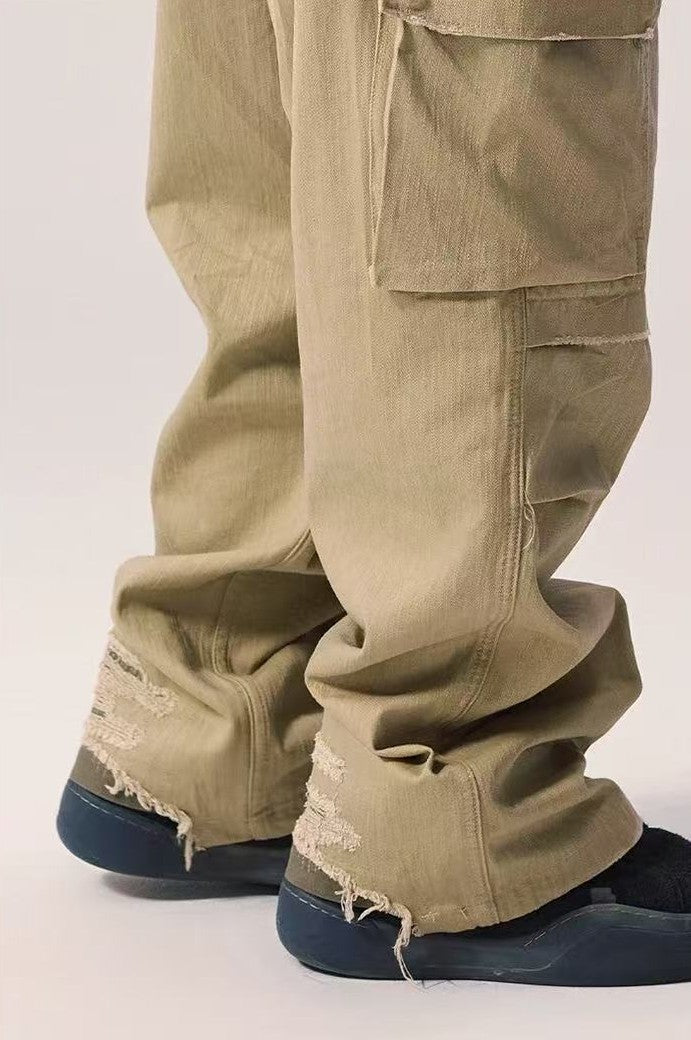 REMEDY Retro Frayed Striaght-leg Work Pants
