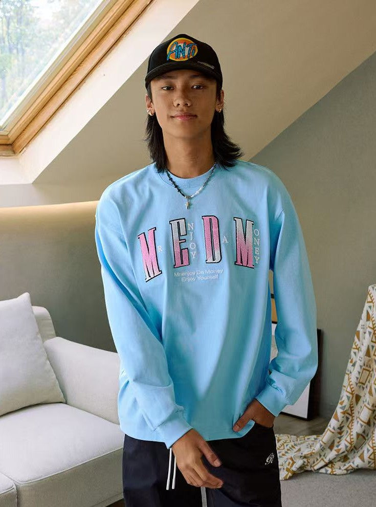MEDM Toothbrush Embroidered Patch Long-sleeved T-shirt