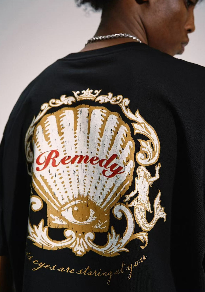 REMEDY Retro Judgment Eye Shell Print Short-Sleeve T-Shirt