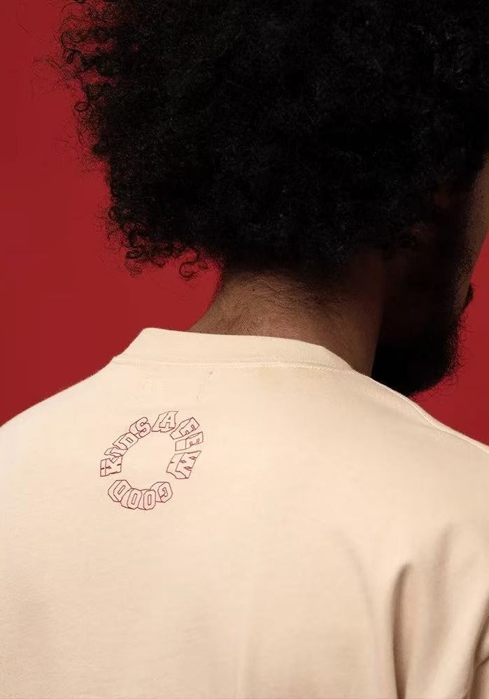 AFGK Letter Embroidered Short-sleeve T-shirt