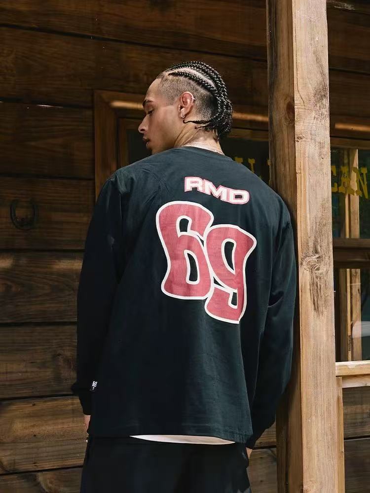 REMEDY 69 Cracked Print Long-sleeve Tee