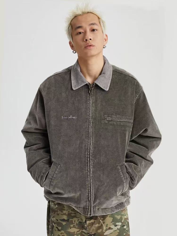 WASSUP Washed Corduroy Quilted Work Jacket