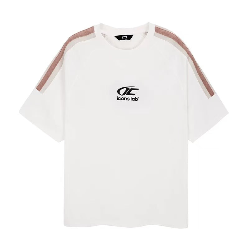 ICONSLAB Contrast Striped Webbing Raglan T-shirt