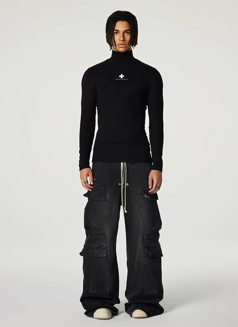 ACHOCK Half Turtleneck Slim Fit Long-sleeve T-shirt