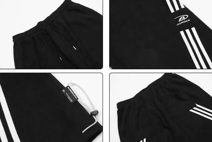 ACHOCK Striped Patchwork Casual Trousers
