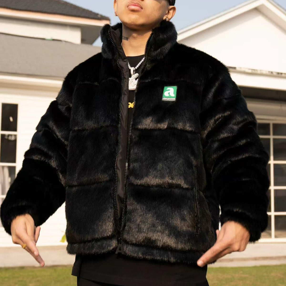 AFGK Black Mink Fur Down Jacket