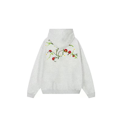 ACHOCK Heavy Floral Embroidered Hoodie