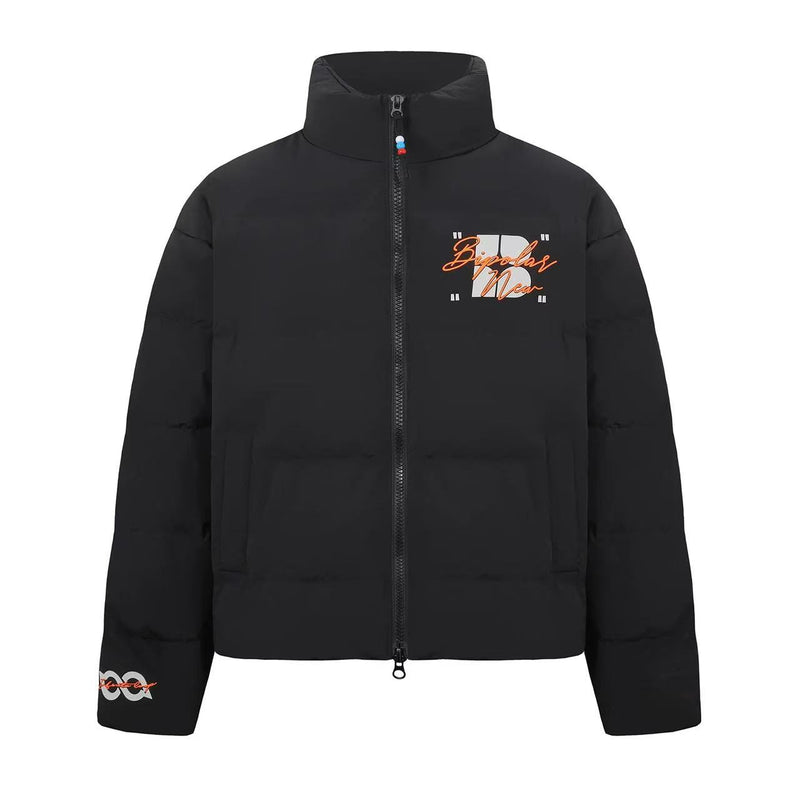BIPOLAR Contrast Color Embroidered Letters Down Jacket