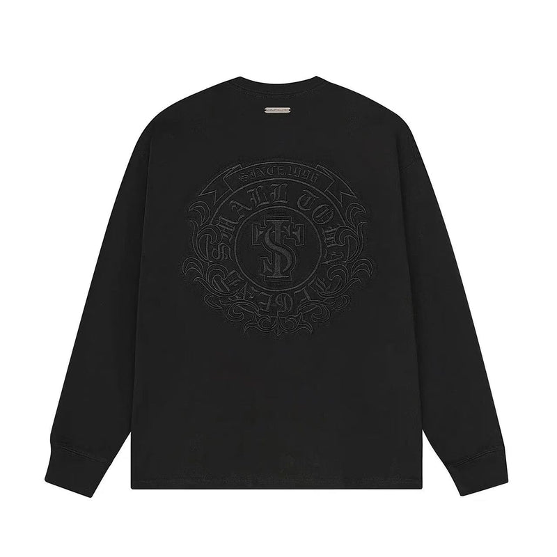 STK Vintage Circular Applique Embroidered Long-Sleeve T-Shirt