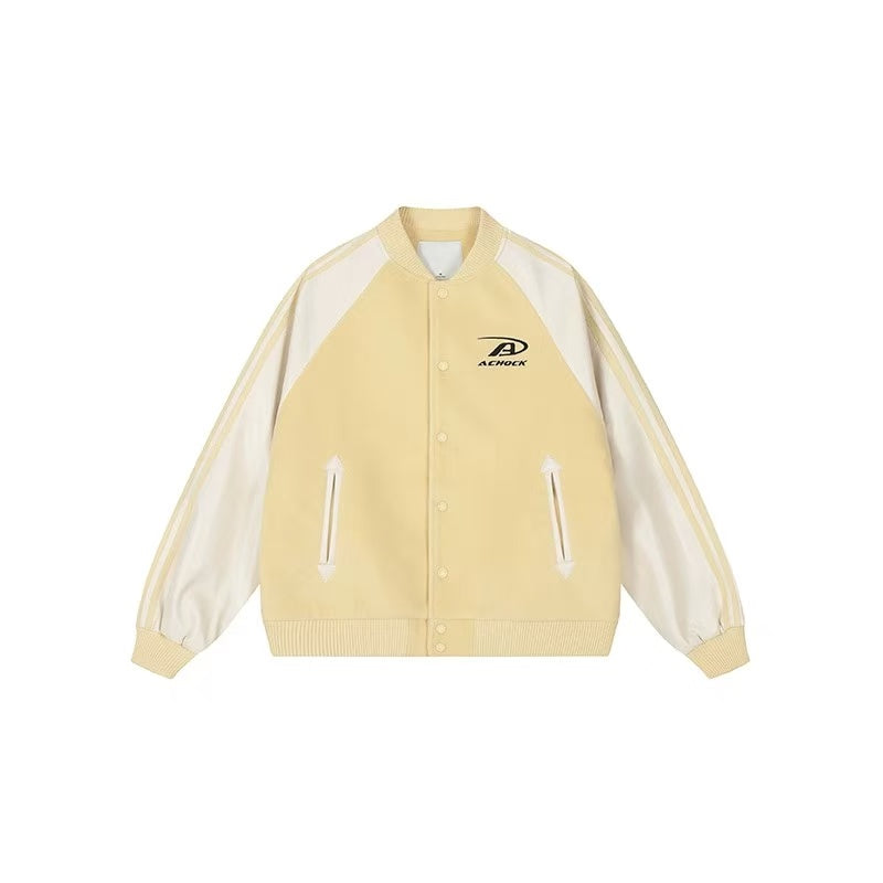 ACHOCK Contrast Patchwork Raglan-sleeve Baseball Jersey